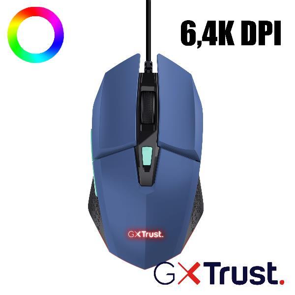 Actual product image Trust Gxt109b Felox Gaming Mouse Blue (Cable)