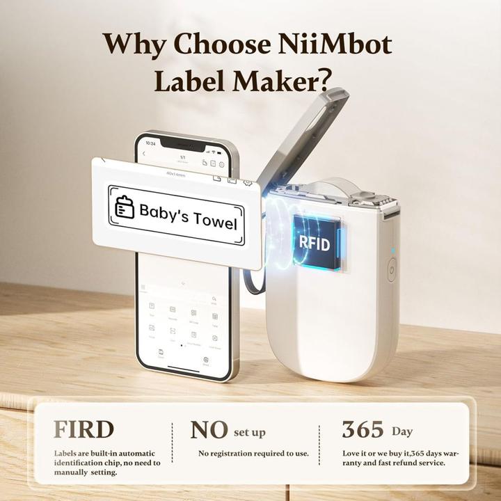 Produktbild Niimbot D11 H Setzen Sie Etikettdrucker weiss (300 dpi)