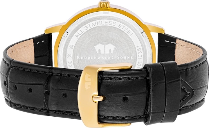Produktbild Herren Quarzuhr Moonlight Echtleder schwarz - 26513 (Analoguhr, 40 mm)