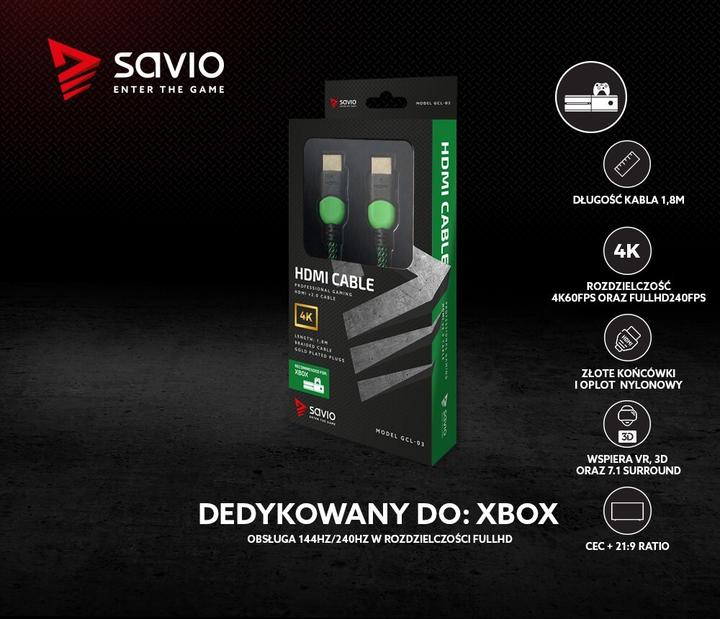 Produktbild Savio GCL-03 HDMI-Kabel HDMI Typ A (Standard) (1.80 m)