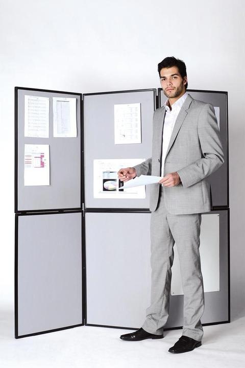 Produktbild Bi-Office Trennwandsystem blau/grau 3 Panel