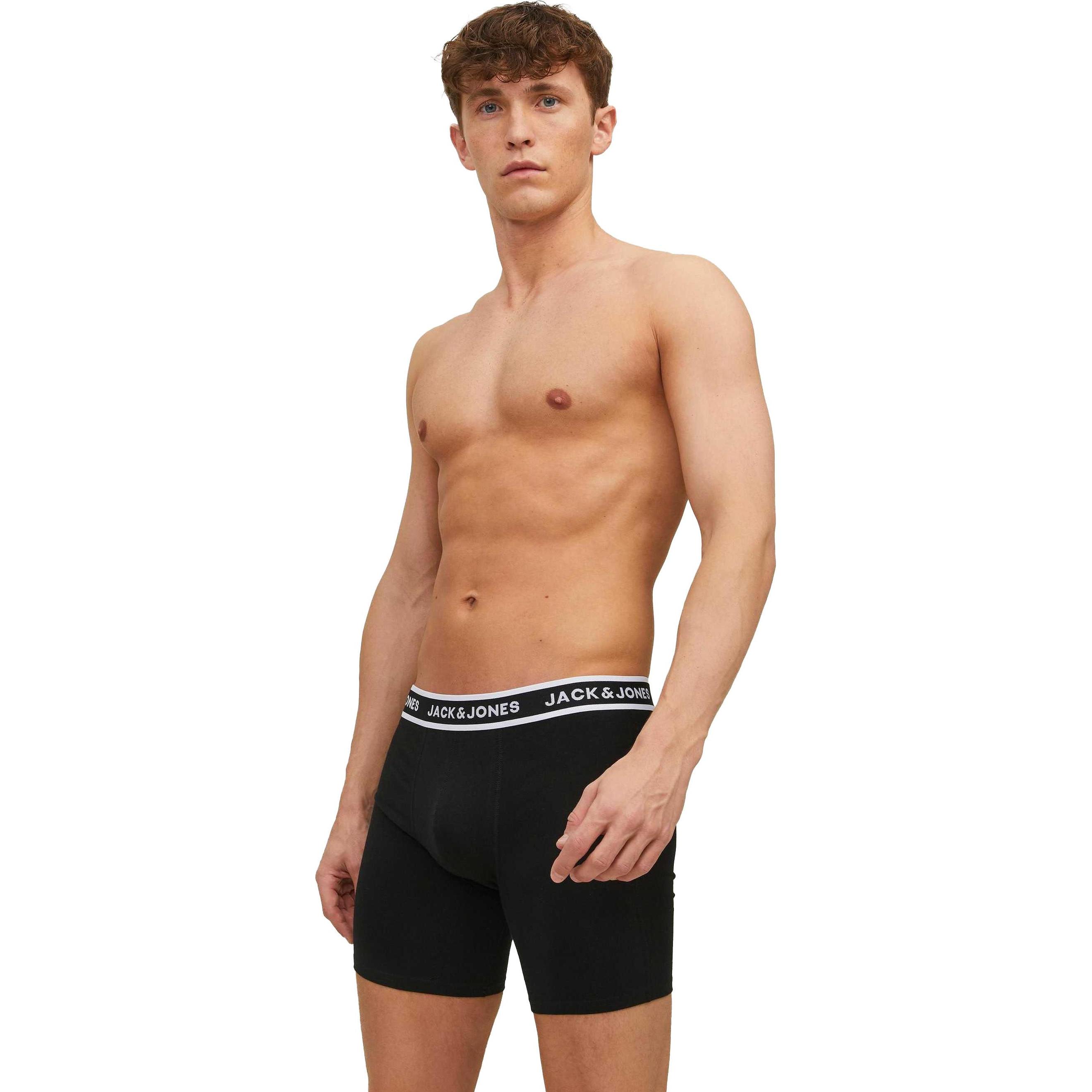 Thumbnail - Jack & Jones, Herren, Unterhosen, Jacsolid Boxer Briefs Pack, Schwarz, (XXL, 3er Pack)