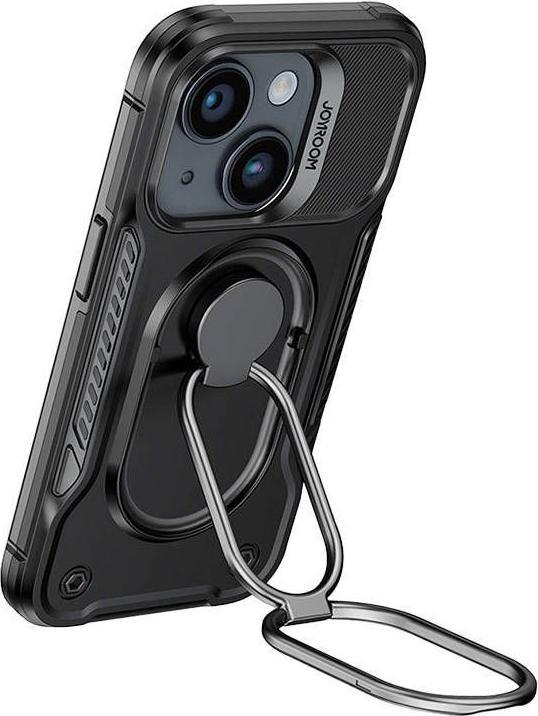 Image du produit Joyroom Dual Hinge case for iPhone 14 Plus armored case with a stand and a ring holder black (Apple iPhone 14 Plus)