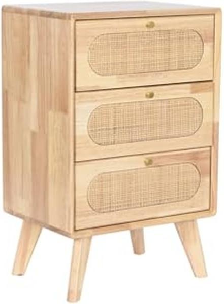 Cassetto in Legno di Caucciù e Rattan