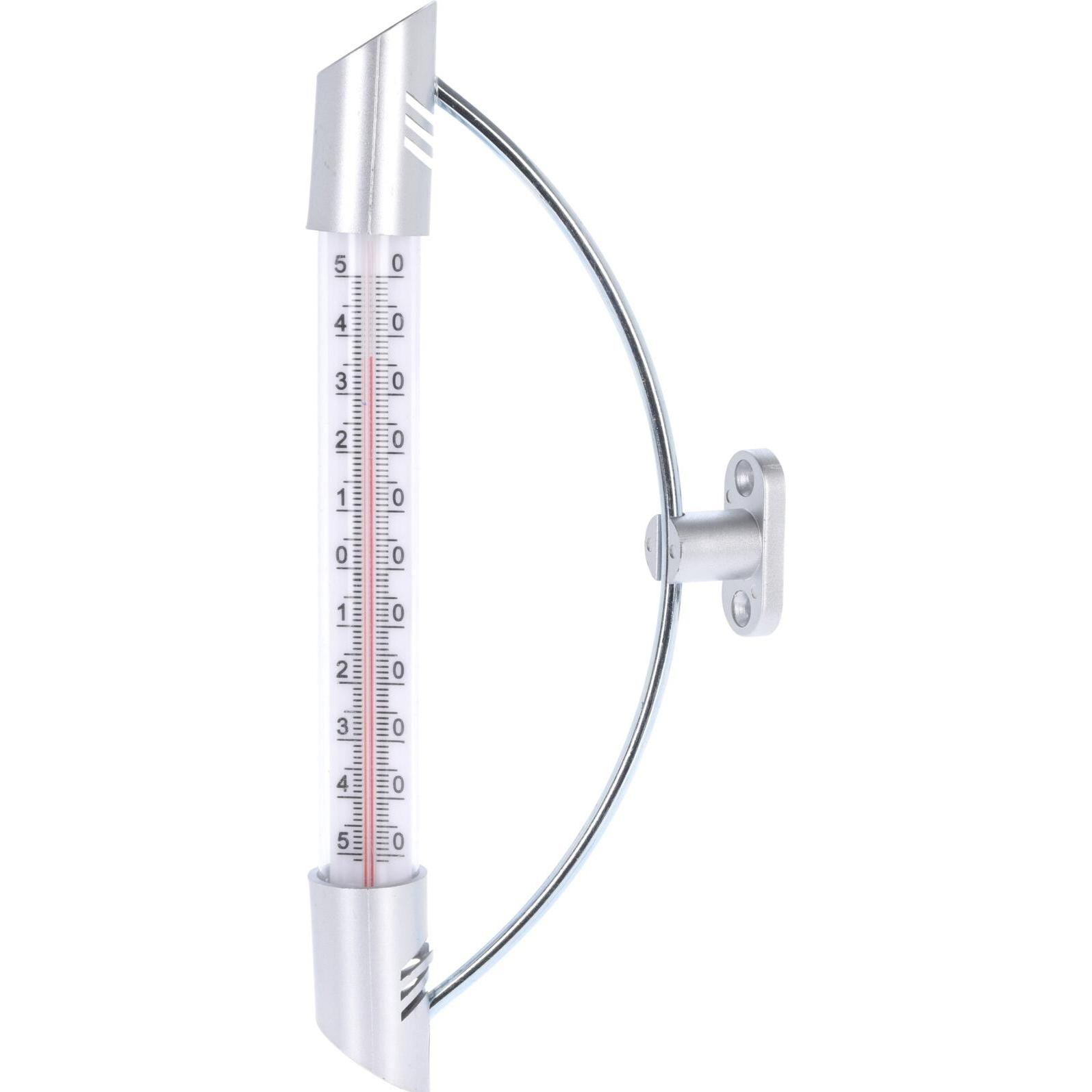 HTI-Living Wandthermometer Ø 2,5 cm x 23 cm, Thermometer + Hygrometer, Weiss