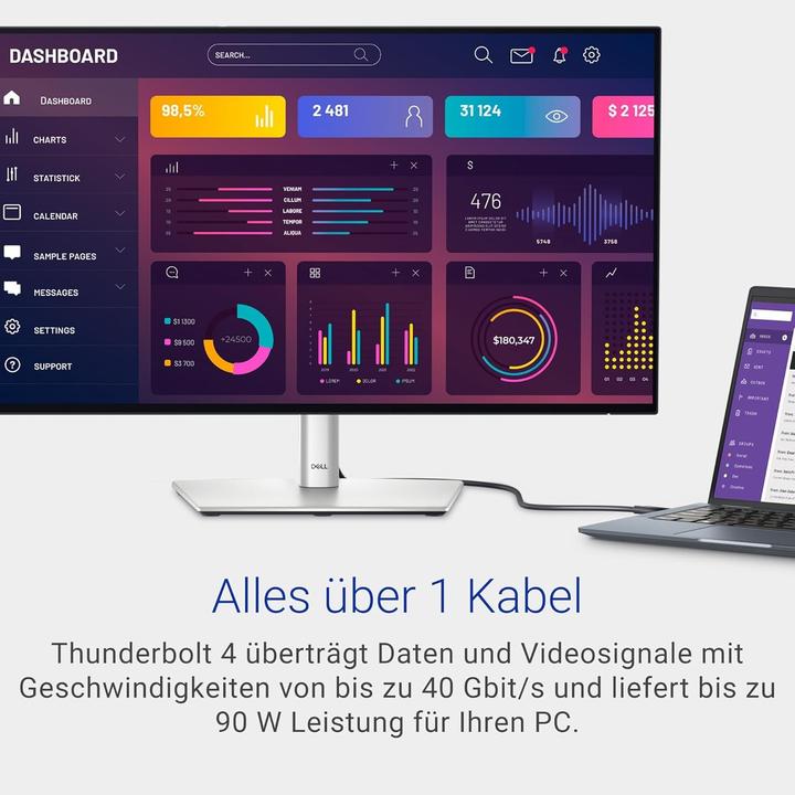 Actual product image Dell UltraSharp U2724DE (2560 x 1440 pixels, 27")
