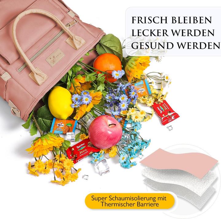 Produktbild Only-Bags.Store Grosse, auslaufsichere, isolierte Kühltasche mit mehreren Taschen und abnehmbarem Tragegurt für die