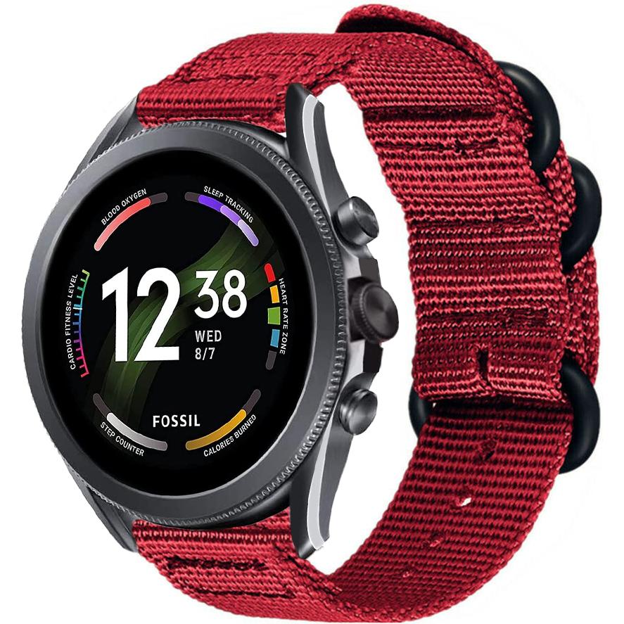 Strap-it Armband (Nylon), Uhrenarmband, Rot