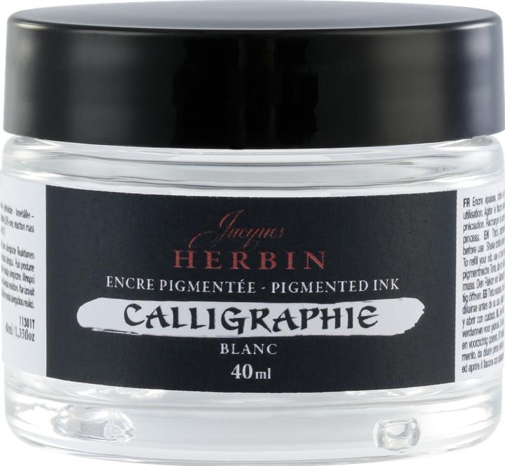 Actual product image Jacques Herbin White calligraphy ink 40ml (Black)