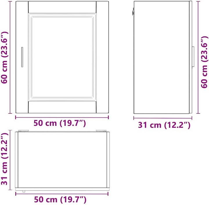 Immagine prodotto VidaXL Pensili da cucina 2 pezzi. Legno ingegnerizzato effetto rovere marrone (50 x 31 x 60 cm)