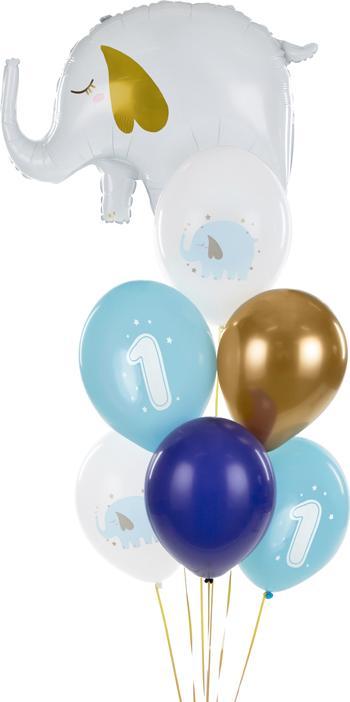 Produktbild Partydeco Ballon sortiert - 1 Jahr Blau (6St.) (6 x)