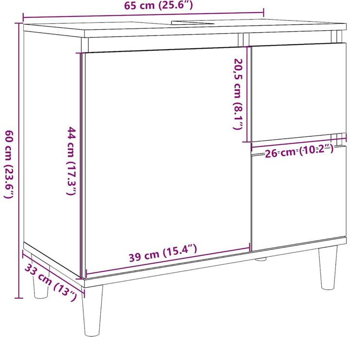 Produktbild vidaXL Jesajas (65 x 33 x 60 cm)