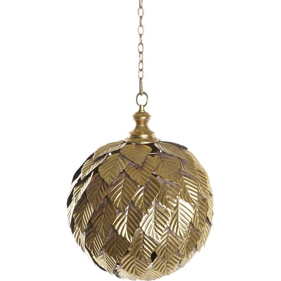DKD Home Decor, Lampada a sospensione, Ceiling Light Golden (30 x 30 x 39 cm)