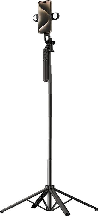 Hurtel Selfie stick WH181D-Y1S 1.75m aluminium alloy telescopic tripod with dual lamp and phone holder -