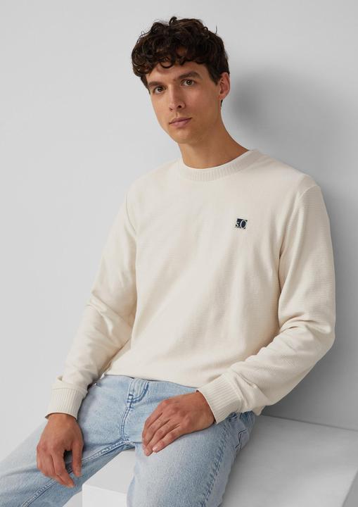 Produktbild s.Oliver Sweatshirt Leichtes Sweatshirt mit Rippstruktur und Logo (M)