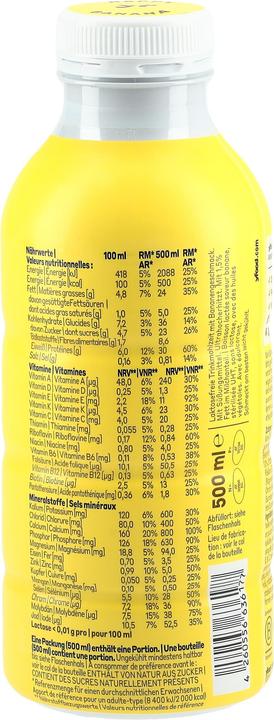 Valeurs nutritives et ingrédients YFood Happy Banana (Banane, 6 x)
