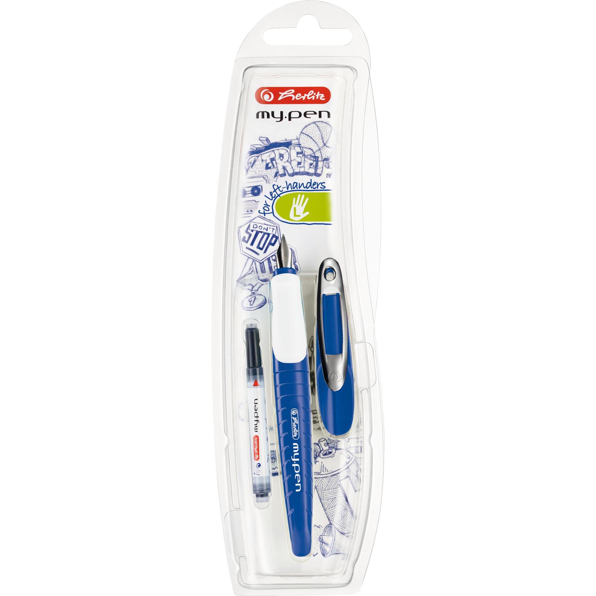 Herlitz, Schreibstifte, Schulfüllhalter my.pen L-Feder /weiss (Blau/weiss, 1 x)