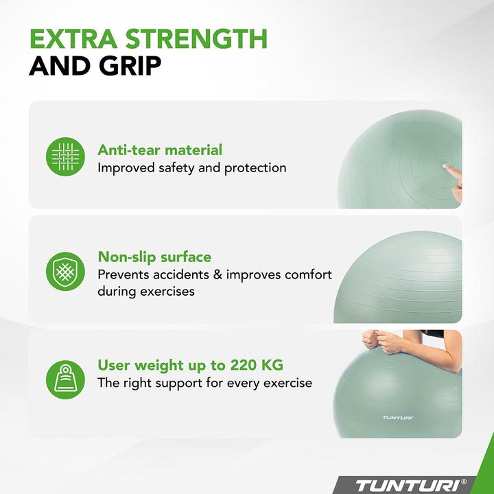 Image du produit Tunturi Gym Ball - Fitnessball reissfest ABS 55 cm Mintgrün (55 cm)