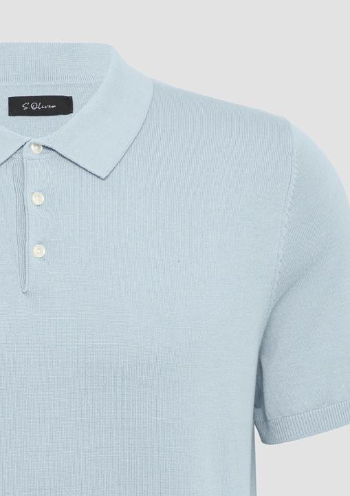 Produktbild s.Oliver Strickpullover Feinstrick-Poloshirt aus Baumwoll-Modalmix (L)