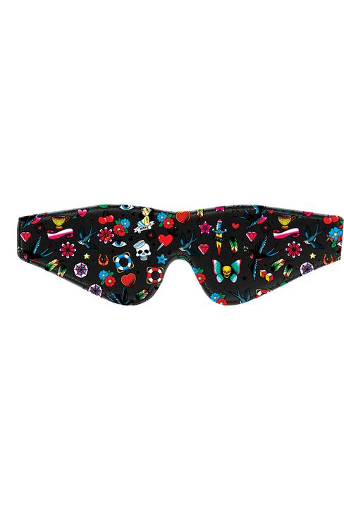 Actual product image Ouch! Printed Eye Mask - Old School Tattoo Style