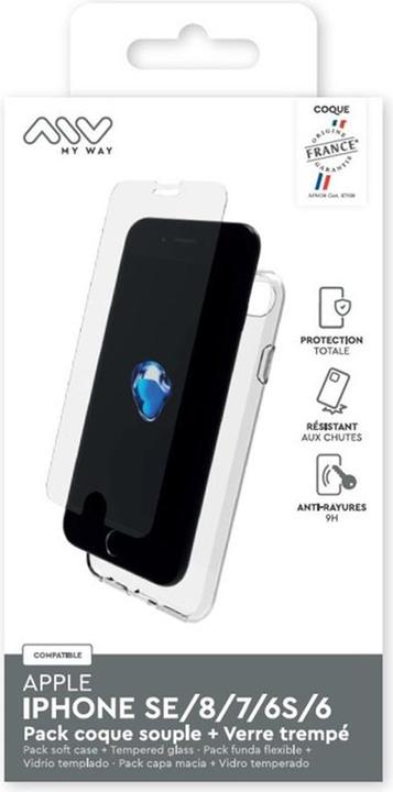 Produktbild My Way PACK COQUE SOUPLE VERRE TREMPE IPHONE SE/8/7/6S/6 (Apple iPhone SE)