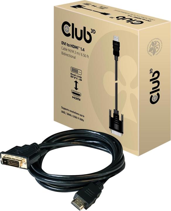 Produktbild Club 3D DVI — HDMI (Typ A) (2 m, DVI, HDMI, 1.4)