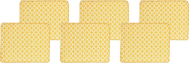 Actual product image Beliani Seat cushion for chair TOLVE set of 6 yellow / white geometric pattern 31 x 39 x 5 cm (31 x 39 cm)
