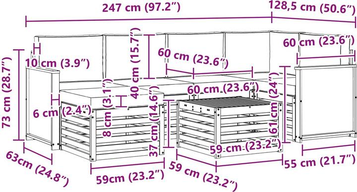 Produktbild vidaXL Outdoor-Sofa