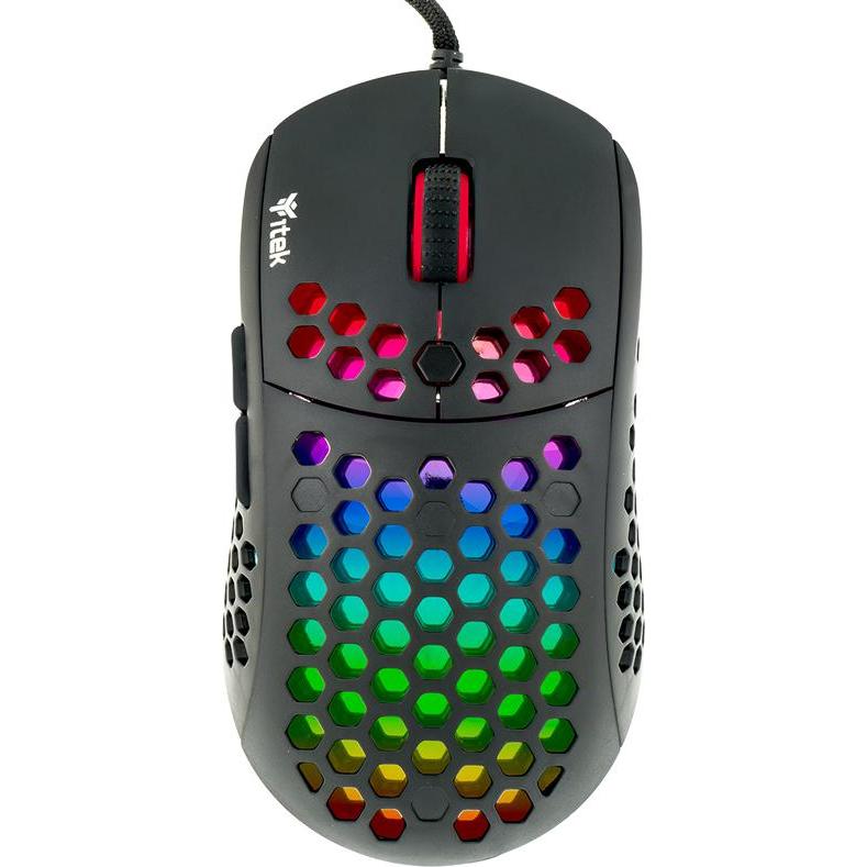 Itek Souris filaire Gamer compatible G71 RGB (Noir) (Kabelgebunden), Maus, Schwarz