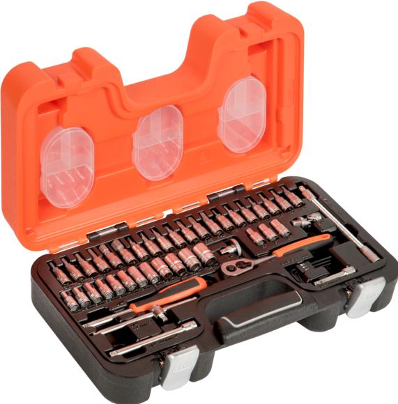 Actual product image Bahco 1/4"-Steckschlüssel-Satz, metrisch, Sechskant, inklusive Schraubendreher-Einsätzen - 46-teilig (13 mm)