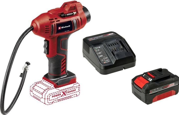 Einhell Set consisting of cordless car compressor CE-CC 18 Li-Solo Power X-Change and (2071010+4512042) (11 bar)