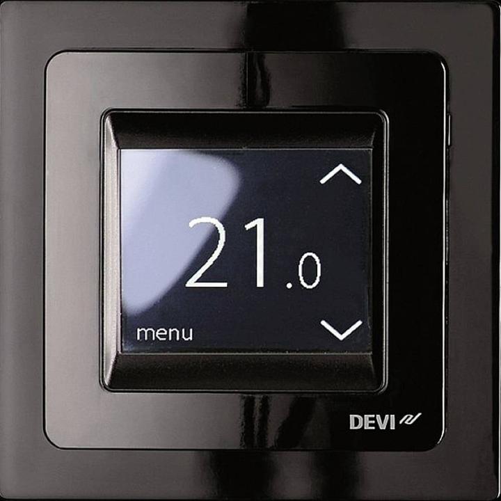 Produktbild Devi DEVIreg Touch schwarz 140F1069 UP Uhren-Thermostat 16A, 230V mit Rahme