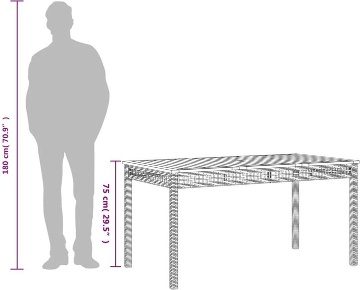 Actual product image VidaXL Garden table (80 cm)