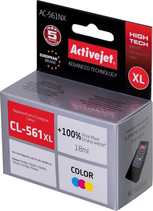 Image du produit Activejet AC-561NX Encre d'impression pour Brother Remplacement de Canon CL-561XL Supreme 18 ml couleur