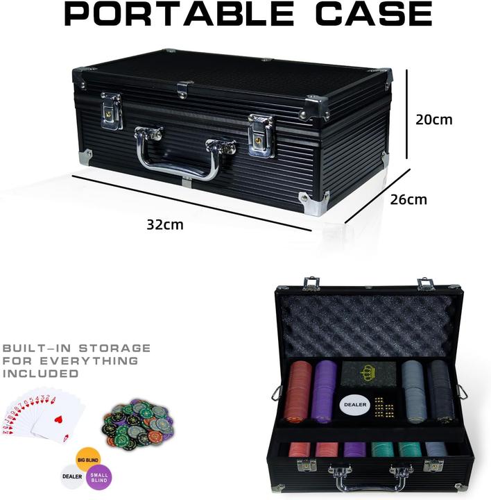 Produktbild CCLife Pokerset mit 500 Pokerchips und Spielmatte