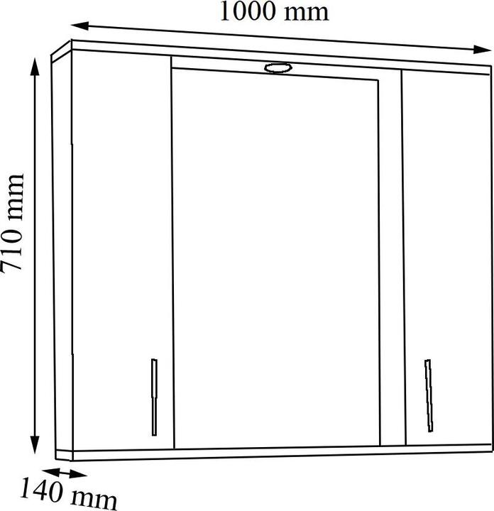 Produktbild VCM 3-tlg. Waschplatz Waschtisch 100 cm Badmöbel Set Waschbecken grifflose Schublade Spiegelschrank