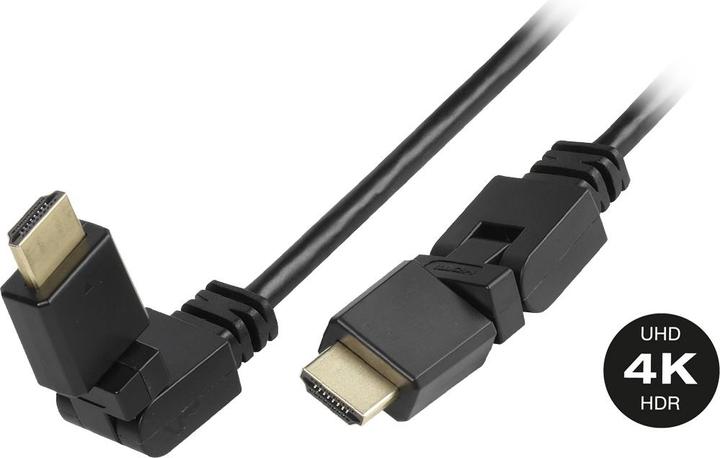 Immagine prodotto Vivanco Cavo HDMI ad alta velocità con Ethernet, 4K UHD, 2x360 gradi HDMI-A maschio, 1,5 m (1.50 m, HDMI)