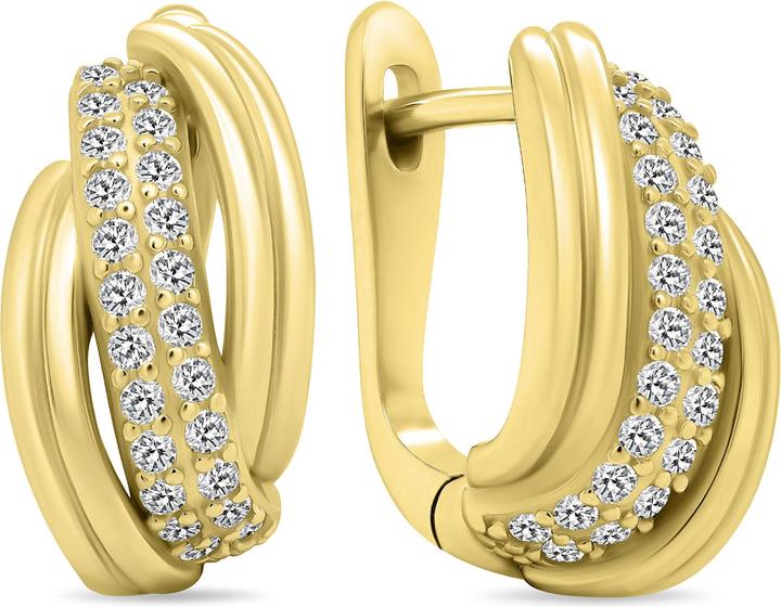 Immagine prodotto Brilio Argento - Eleganti orecchini placcati oro con zirconi EA551Y