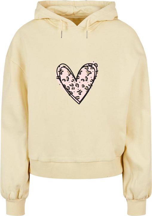 Merchcode Ladies Valentines Day - Leopard Heart Organic Oversized Hoody - 113457 (L)