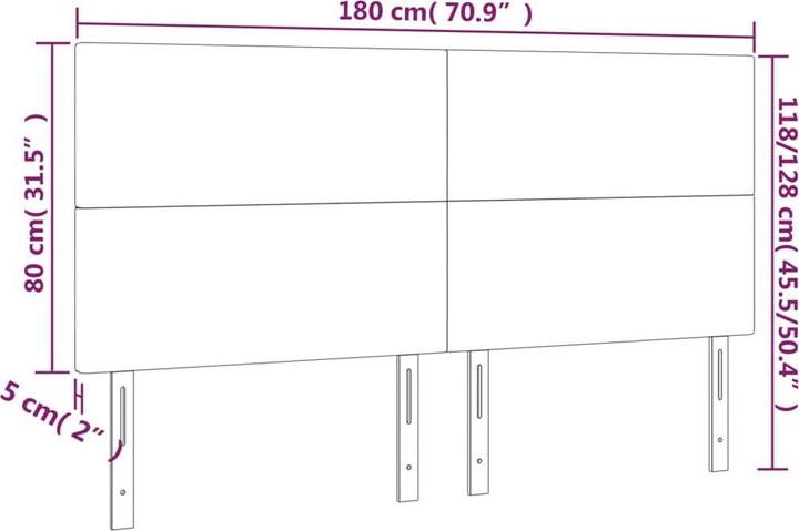 Image du produit vidaXL LED Kopfteil (180 x 5 x 128 cm)