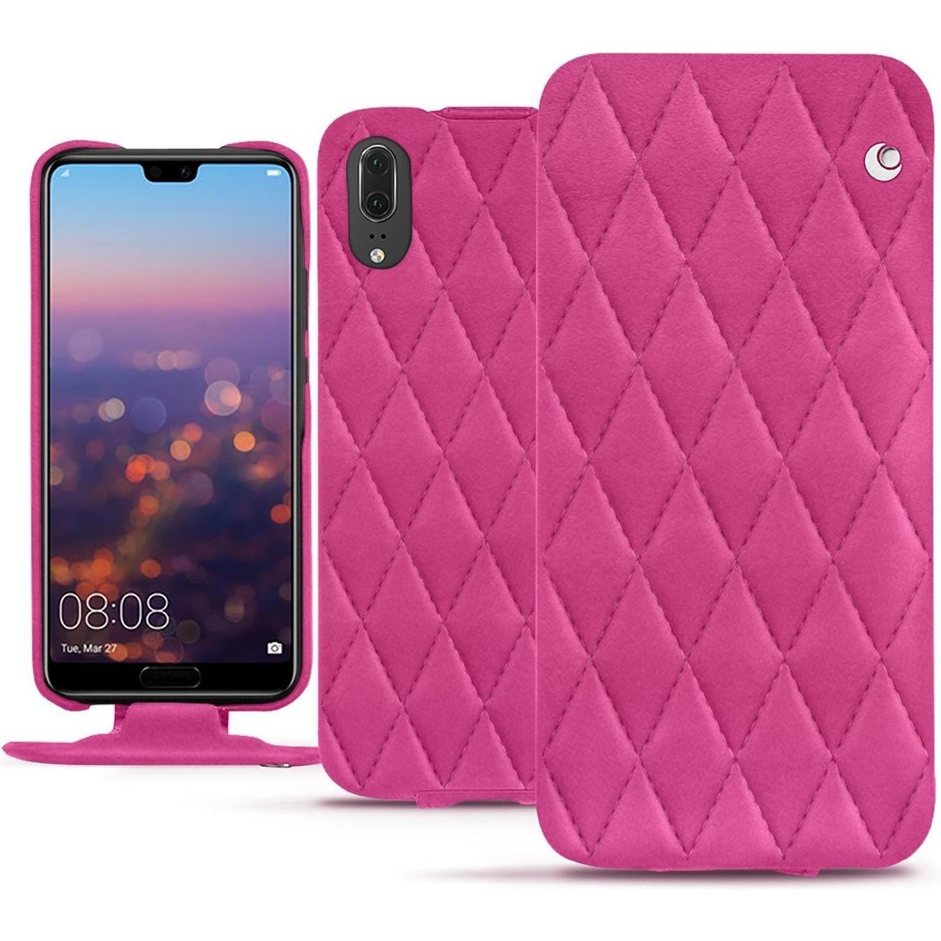 Noreve Lederschutzhülle vertikal (Huawei P20), Smartphone Hülle, Rosa