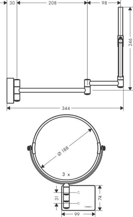 Actual product image hansgrohe AddStoris vanity mirror, without lighting, matt white