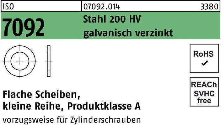 Actual product image Washer ISO 7092 2.5 steel 200 HV electrogalvanised