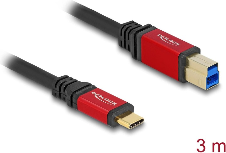Produktbild Delock USB 5 Gbps Kabel USB Type-C Stecker zu USB Typ-B Stec (3 m, USB 3.2)