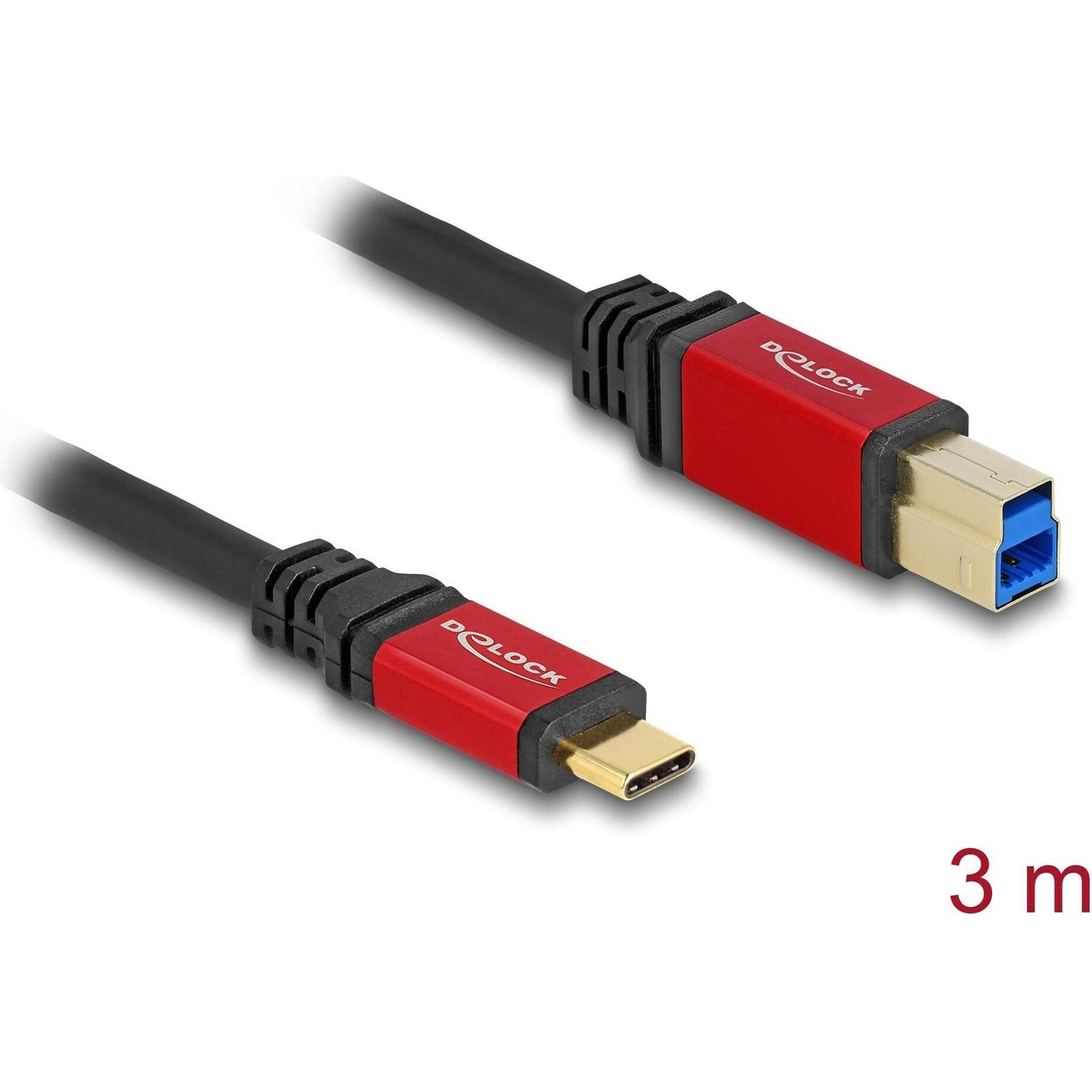 Delock USB 5 Gbps Kabel USB Type-C Stecker zu USB Typ-B Stec (3 m, USB 3.2 Gen 1), USB Kabel