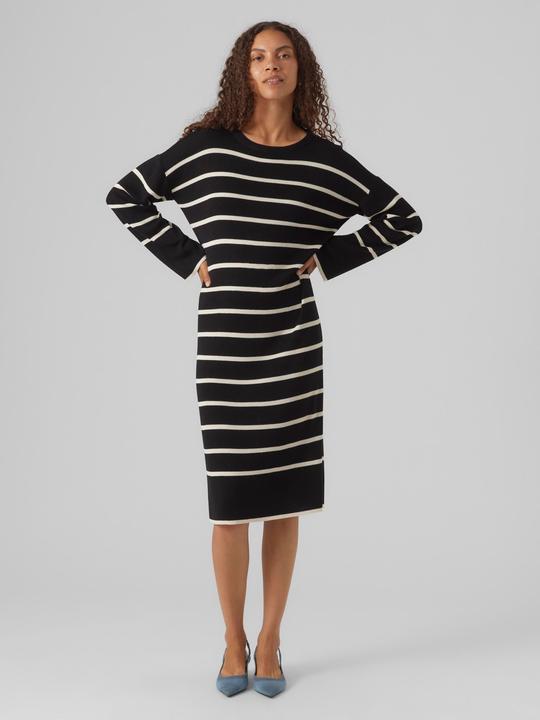 Immagine prodotto Vero Moda Vestibilità ampia Scollo rotondo Polsini a coste Spalla scesa Abito midi Abito in maglia (XS)