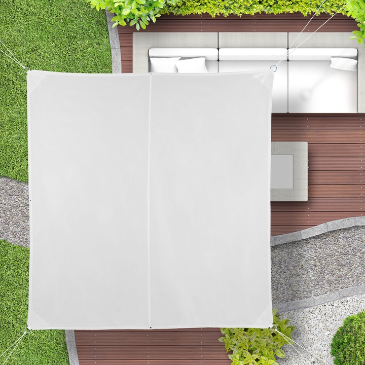Actual product image Relaxdays White Square Awning (400 x 400 x 0.5 cm)