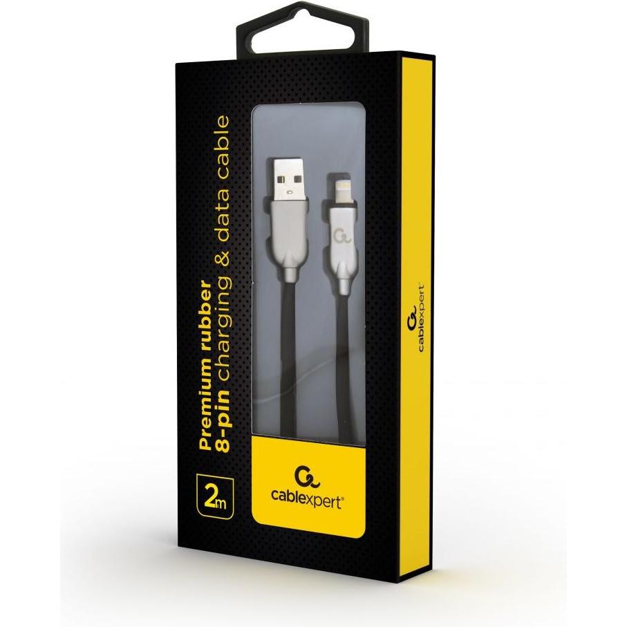 Thumbnail - Gembird CC-USB2R-AMLM-2M Lightning-Kabel Schwarz (2 m, USB 2.0), USB Kabel