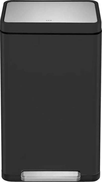 Productafbeelding EKO Treteimer X-Cube Tretmülleimer rechteckig 30 L schwarz mit extra breitem Pedal, gedämpftem Deck (30 l)
