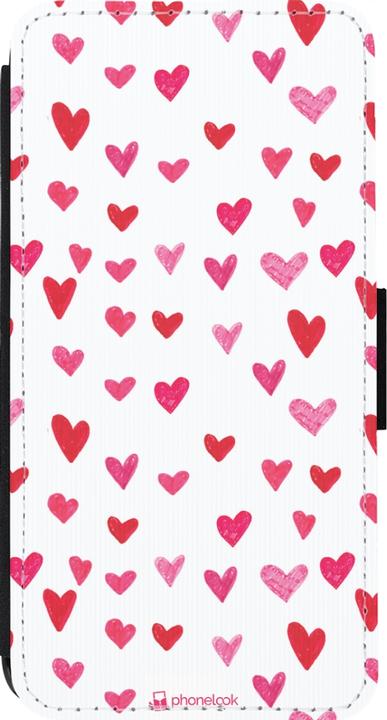 Image du produit PhoneLook Coque Wallet noir Valentine 2022 Many pink hearts (Apple iPhone 14 Pro)